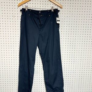 GAP Button Up Straight Leg Chino Pants in Navy Blue